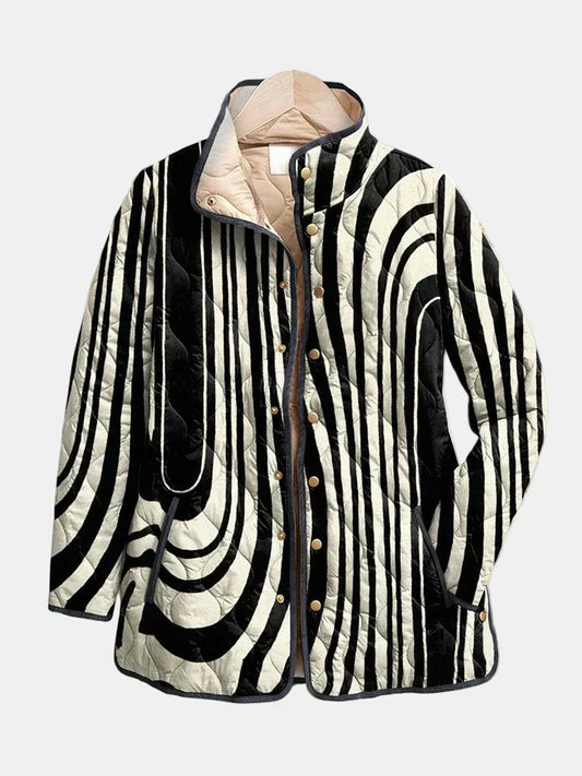 Soraya | Veste Matelassée Décontractée avec Design Géométrique Abstrait